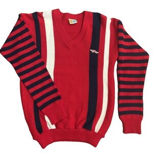 Vintage Norway‎ Sport Norwegian Sweater Women's Large Red White and Blue 1980s